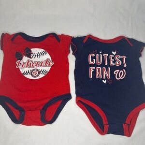 Washington Nationals Baby Girl Bodysuit Set – Size 3–6 Months